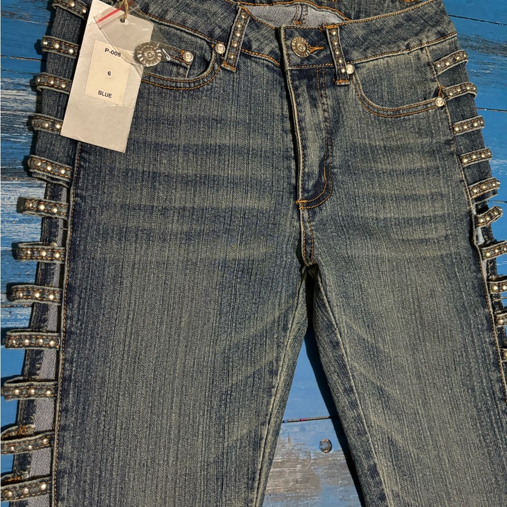 Poof! Blue Straight Leg Jeans with Classic Denim Style